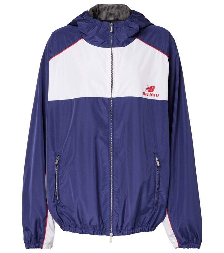 Photo: Miu Miu x New Balance poplin track jacket