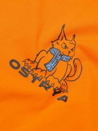 OSTRYA - Logo-Print Organic Cotton-Blend Recycled-Jersey T-Shirt - Orange
