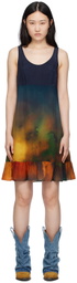 R13 Navy & Orange Pattern Minidress