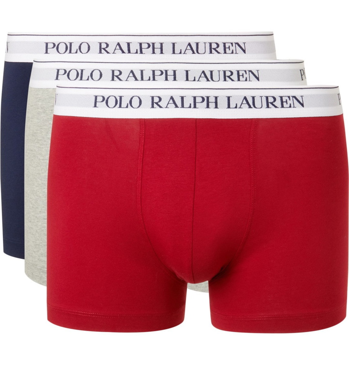 Photo: POLO RALPH LAUREN - Three-Pack Stretch-Cotton Jersey Boxer Briefs - Multi
