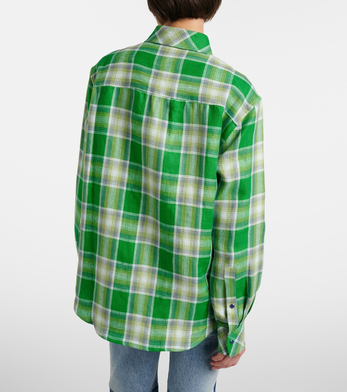 God's True Cashmere Harbor linen shirt with lapis lazuli