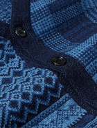 BEAMS PLUS - Cotton-Jacquard Cardigan - Blue - XL