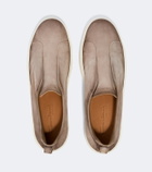 Santoni Victory suede slip-on shoes