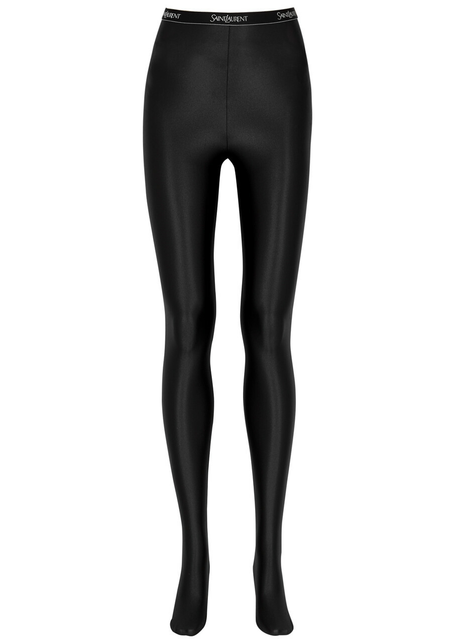 Saint Laurent - Monogram crystal-embellished tights Saint