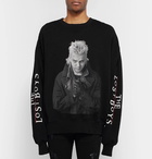 AMIRI - Oversized Distressed Printed Fleece-Back Cotton-Jersey Sweatshirt - Men - Black