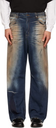 We11done Blue Loose-Fit Dirty Jeans