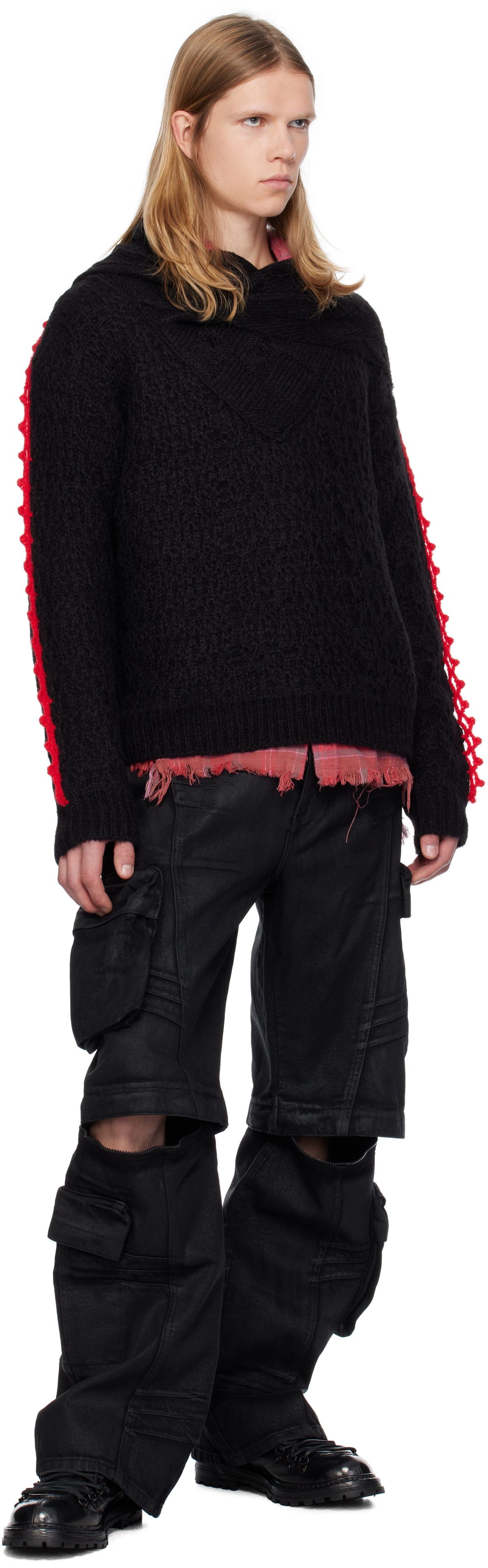 Andersson Bell Black Arelin Shawl Layered Sweater