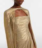 Marmar Halim Pleated caped bustier gown