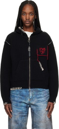 Andersson Bell Black Heart Logo Zip-Up Hoodie