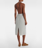 Miu Miu Striped silk crêpe de chine midi dress