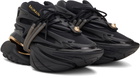 Balmain Black & Gold Unicorn Low Neoprene & Calfskin Sneakers