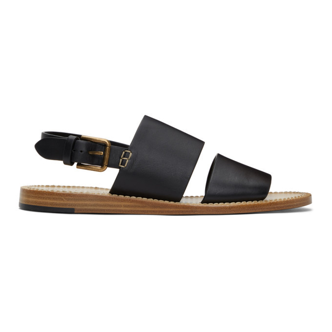 Photo: Dolce and Gabbana Black Pantheon Sandals