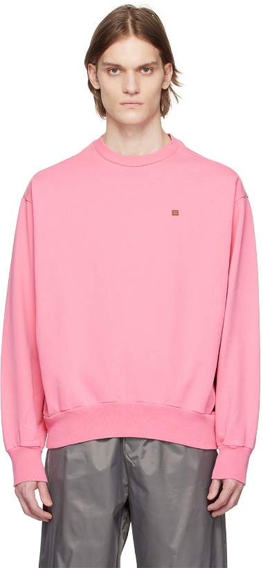Photo: Acne Studios Pink Relaxed-Fit Sweatshirt