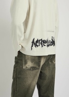 Acne Studios Logo-print Long-sleeve Cotton-blend T-shirt White