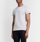 Balmain - Slim-Fit Iridescent Logo-Embossed Cotton-Jersey T-Shirt - Gray