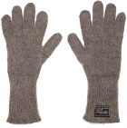 Raf Simons Taupe Mohair Gloves