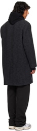 Reigning Champ Black & Grey Wool Herringbone Scout Coat