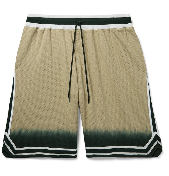 Photo: John Elliott - Game Webbing-Trimmed Dip-Dyed Mesh Drawstring Shorts - Neutrals