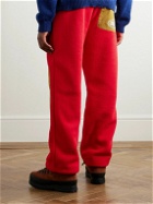 Cherry Los Angeles - Straight-Leg Ripstop-Trimmed Fleece Trousers - Red