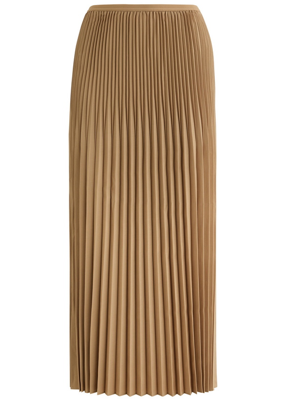 Photo: Eileen Fisher Pleated Wool-blend Midi Skirt Beige