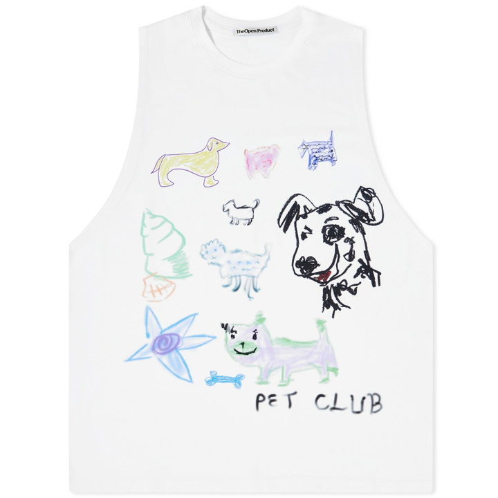 Photo: The Open Product Women's Pet Drawing Sleeveless Tank Vest in White