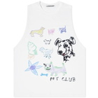 The Open Product Women's Pet Drawing Sleeveless Tank Vest in White