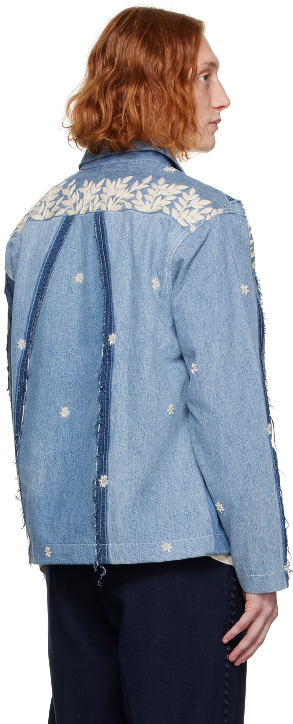 Karu Research Blue Paneled Denim Jacket