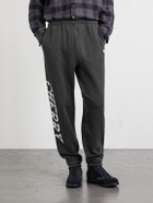 Cherry Los Angeles - Hollywood Logo-Print Appliquéd Cotton-Jersey Sweatpants - Black