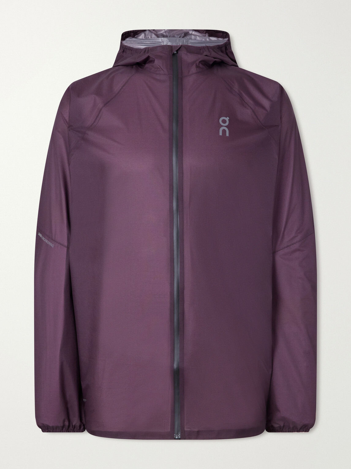 On - Logo-Print GuardTec™ Shell Hooded Jacket - Burgundy