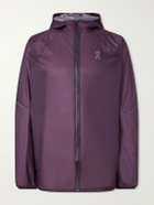 On - Logo-Print GuardTec™ Shell Hooded Jacket - Burgundy