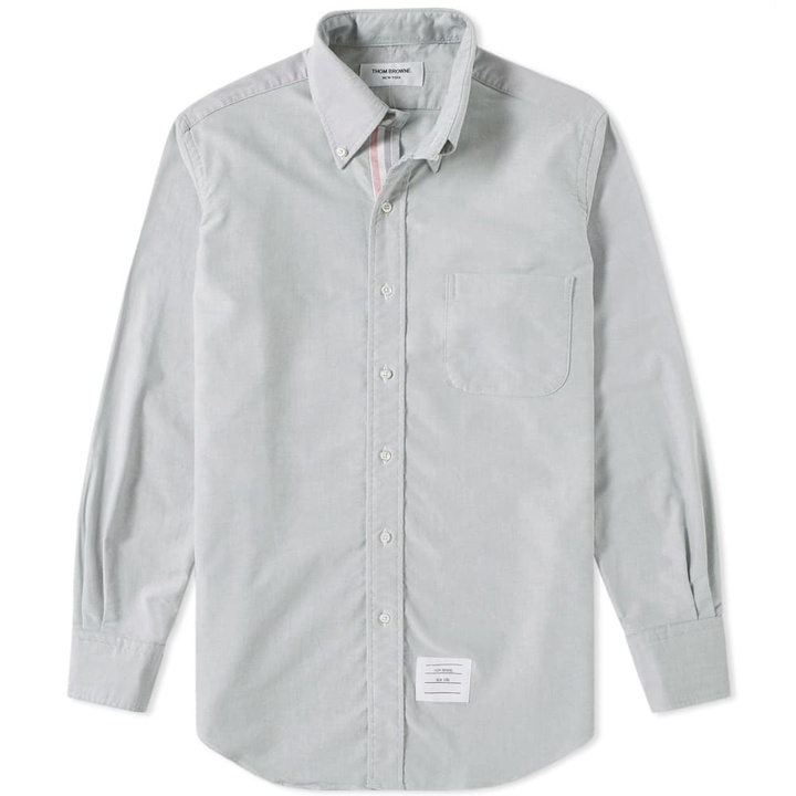 Photo: Thom Browne Engineered Stripe Placket Oxford Shirt Green