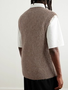 AMI PARIS - Ribbed Alpaca-Blend Sweater - Brown