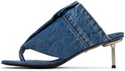 Coperni Blue Denim Open Thong Heeled Sandals