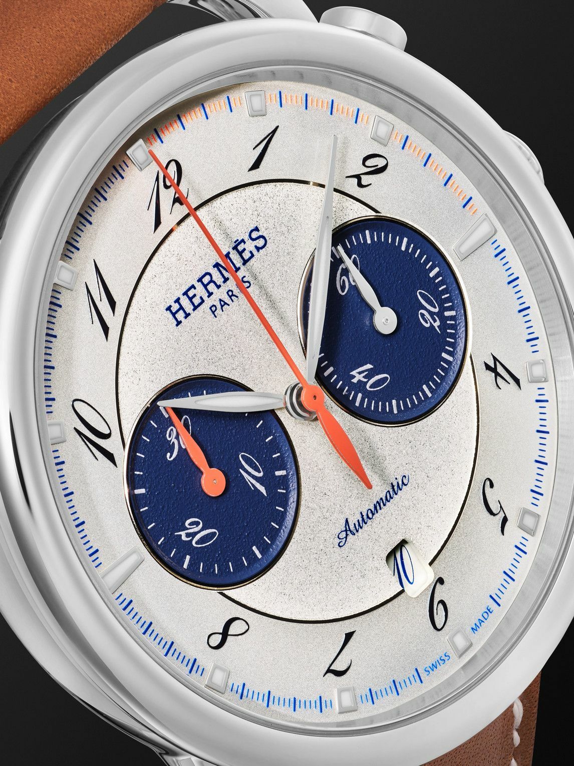Hermès Timepieces - Arceau Automatic Chronograph 42mm Stainless Steel and Leather Watch, Ref. No. W404113WW00