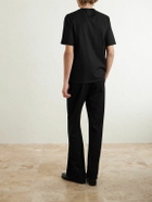 SAINT LAURENT - Logo-Embroidered Cotton-Jersey T-Shirt - Black