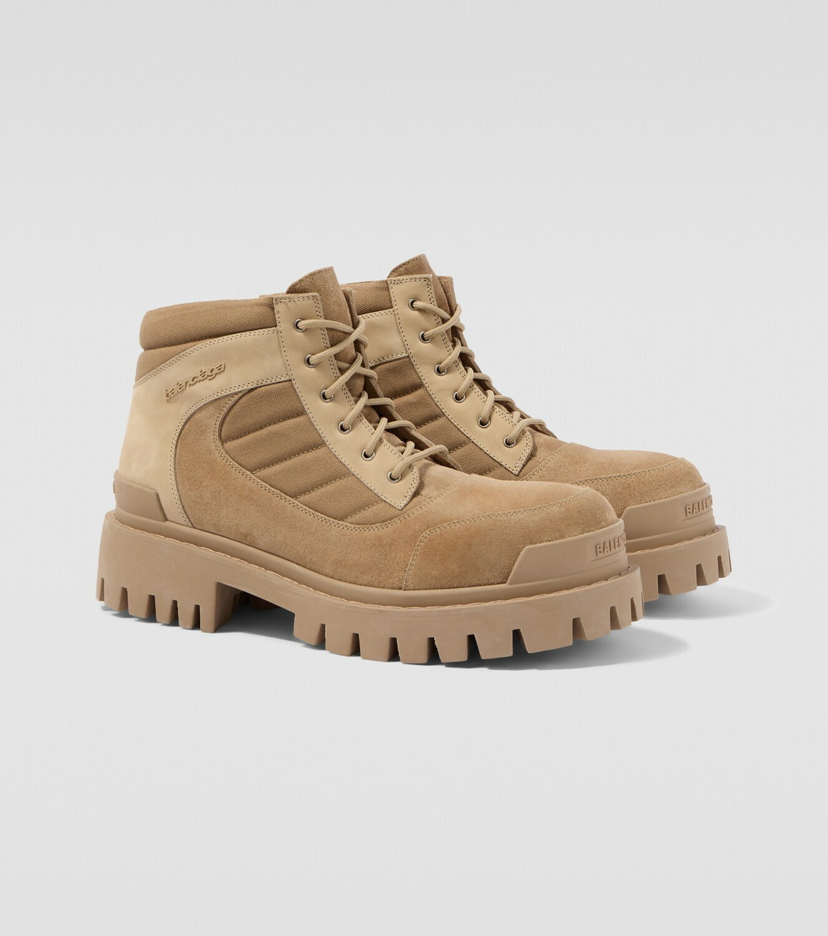 Balenciaga Combat Strike suede-trimmed lace-up boots
