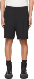 Solid Homme Black Wool Shorts