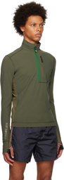 Moncler Grenoble Green Half-Zip Sweater