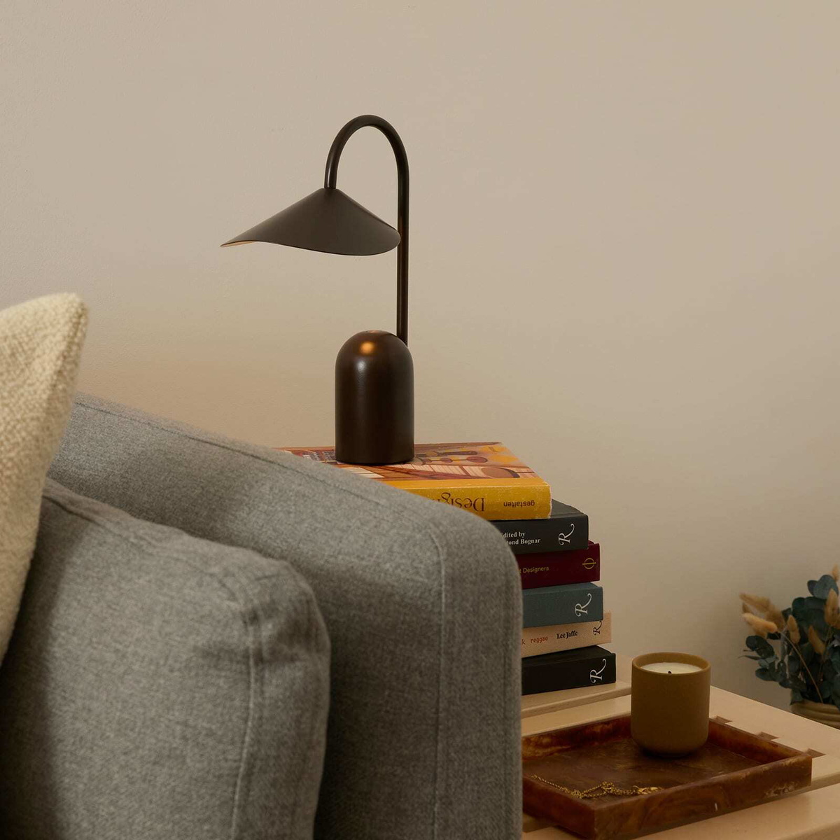 ferm LIVING Arum Portable Lamp in Dark Chocolate 