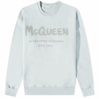 Alexander McQueen Men's Graffiti Crew Sweat in Dove Grey