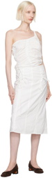 Deiji Studios White Double Lace Up Midi Skirt