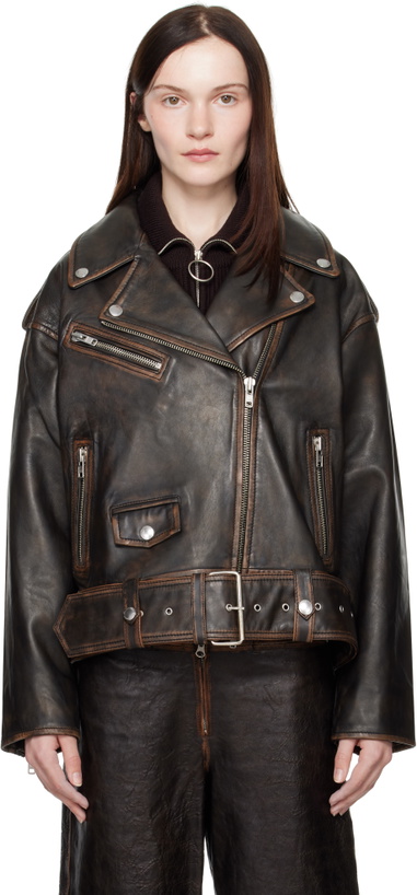 Photo: Stand Studio Black Isobelle Biker Leather Jacket