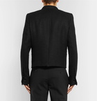 Rick Owens - Black Slim-Fit Double-Breasted Camel Hair and Linen-Blend Blazer - Men - Black