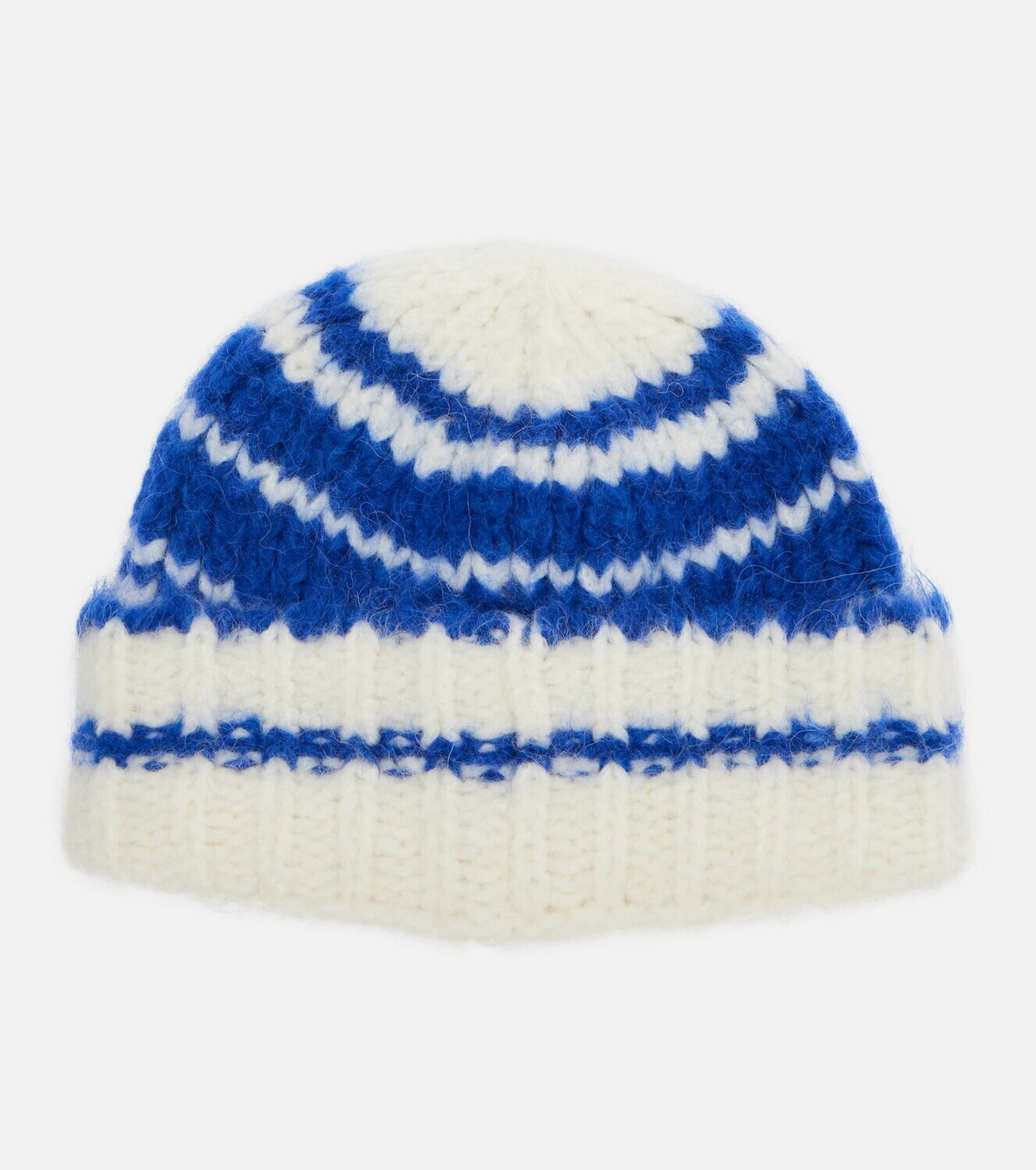 JW Anderson Striped alpaca-blend beanie