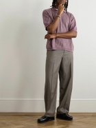 A Kind Of Guise - Mahua Striped Linen and Cotton-Blend Polo Shirt - Purple
