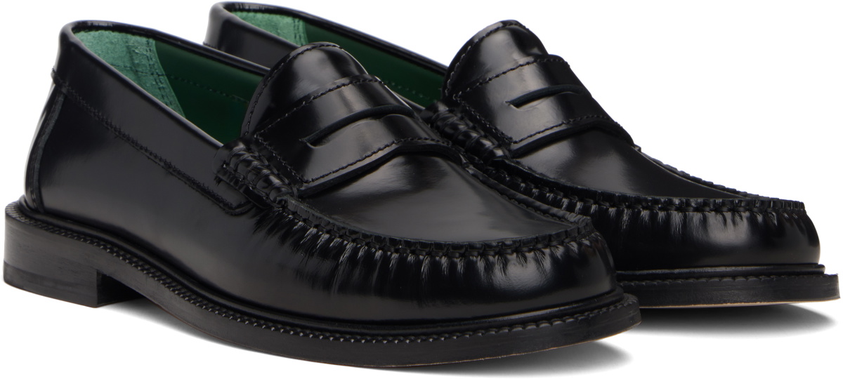 VINNY’s Black Leather 'Yardee' Loafers