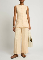 Faithfull The Brand Jane Linen Waistcoat Yellow