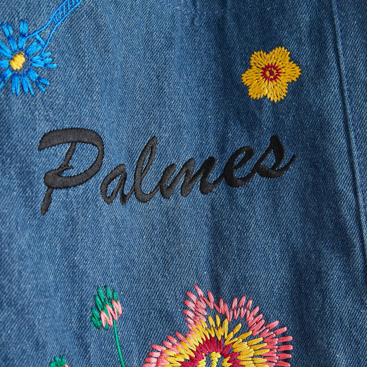 Palmes Men's Floral Tote Bag in Denim 