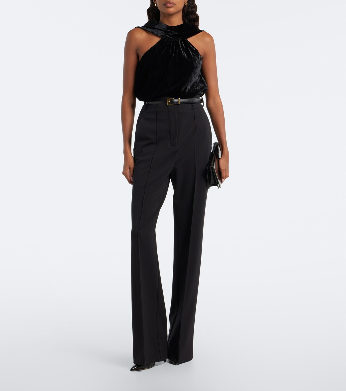Simkhai Scarlett draped caped velvet top