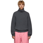 Acne Studios Grey Wool Ribbed Turtleneck